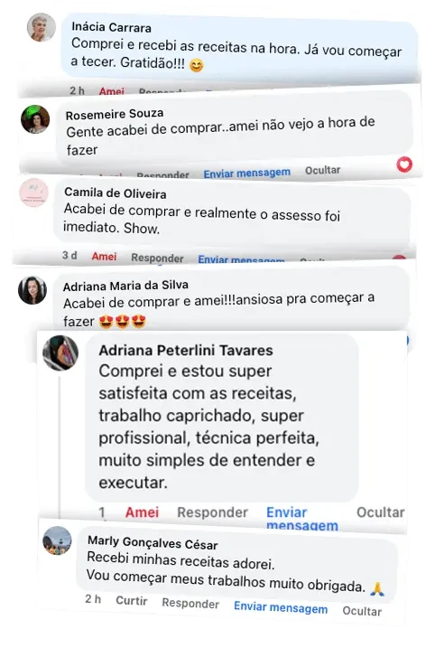 Comentários de clientes: “Comprei e recebi as receitas na hora” e “o acesso foi imediato”